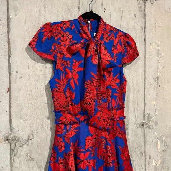 Alice + Olivia Floral Ilia Tiered Fit Flare Ruffle Maxi Dress Wedding *READ* - Picture 7 of 11